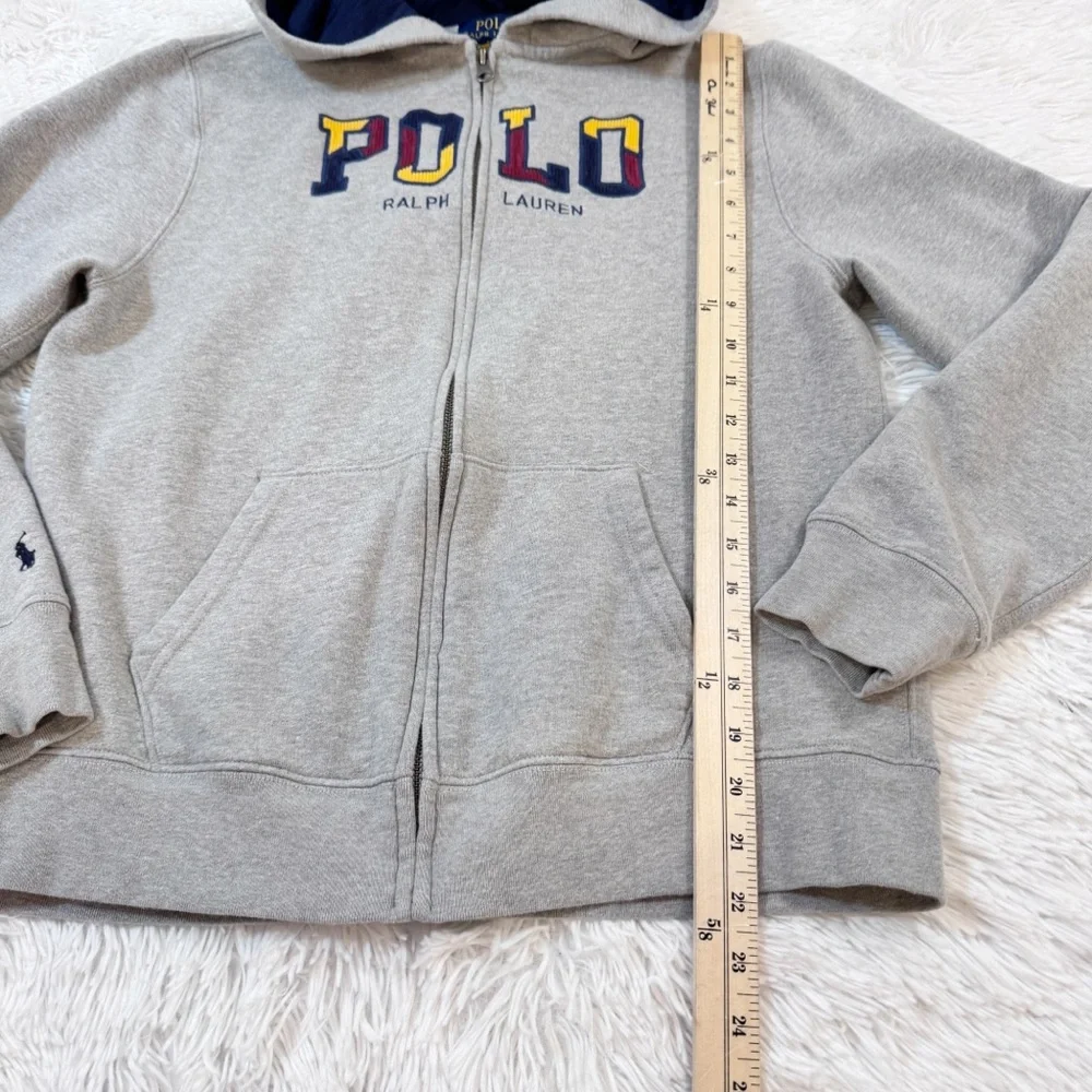 Polo‎ by Ralph Lauren boy's long sleeve Gray Zip-Up Hoodie logo